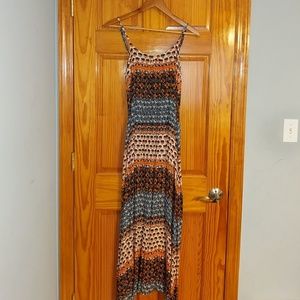 Orange and blue summer dress